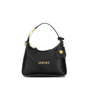 Versace Women Versace Tag Leather Hobo Bag